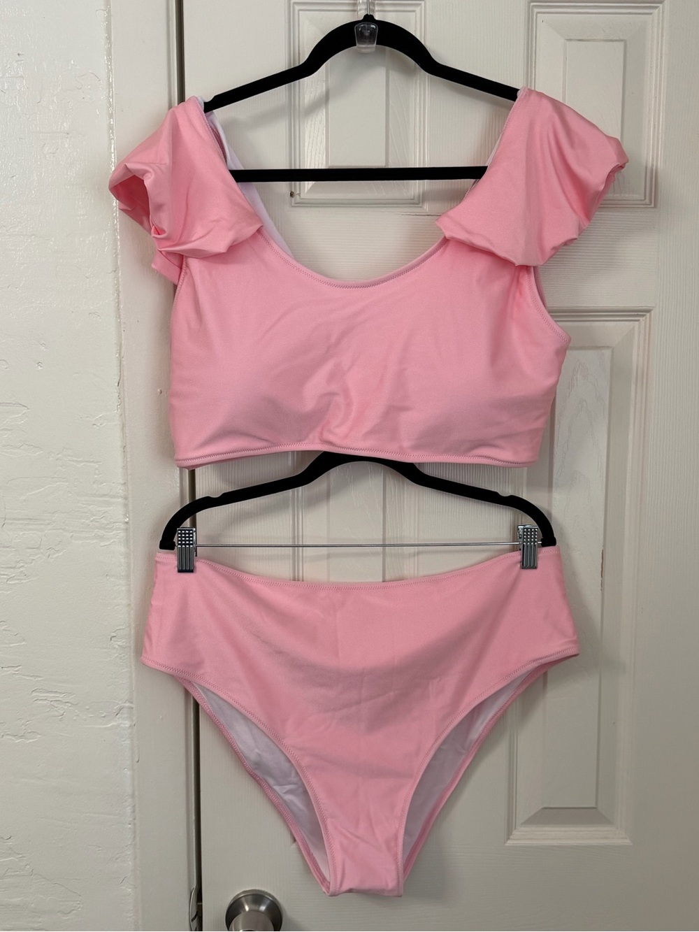 Boutique Coastal Chic Ruffle Bikini in Pink - 3X